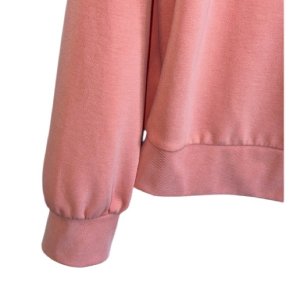 Athleta Willow V-Neck Sweatshirt 798713 Sz XS Sunset Glow Orange Peach Preppy - Picture 6 of 12
